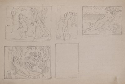 Ohne Titel [Nackte Figuren in einer Landschaft] von John Duncan