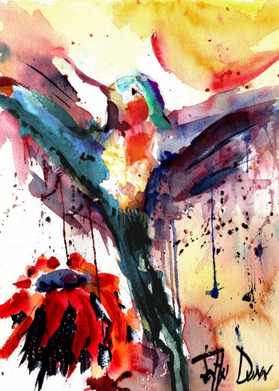 Lebendiger Kolibri-Blüte von John Dunn
