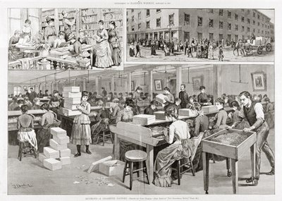 Szenen der Zigarettenproduktion, 1887 von John Durkin
