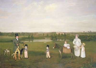 William Hetton Cooke mit seiner Frau und seinen Kindern in Worleston Rookery, Chester von John E. Ferneley