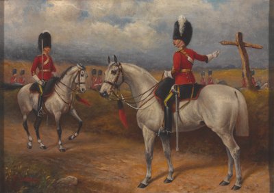Zwei berittene Offiziere der 2. Dragoner (Royal Scots Greys) von John Edward Chapman Mathews