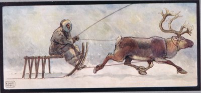 Rentier und Schlitten, Illustration aus 