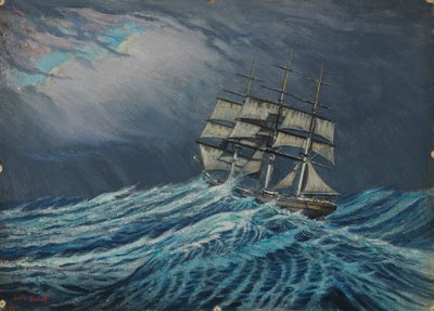 Ein Segelschiff, Spätes 19. Jahrhundert - Mitte 20. Jahrhundert von John Everett