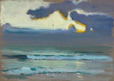 Meereslandschaft. Dunkles, ruhiges Meer mit sanften Wellen von John Everett