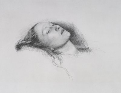 Elizabeth Siddal: Studie für "Ophelia", 1852 von John Everett Millais