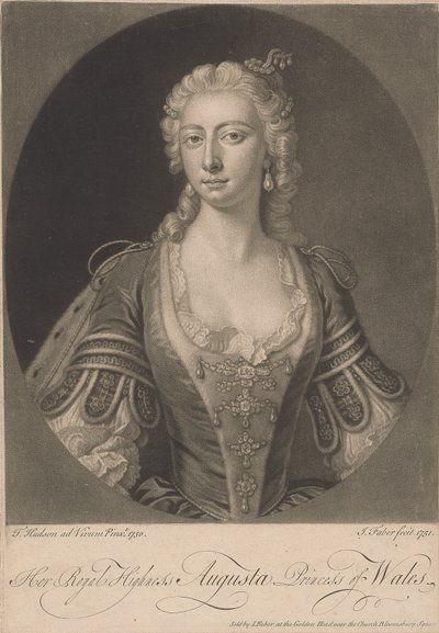 Ihre Königliche Hoheit Augusta Prinzessin von Wales, 1751 von John Faber the younger