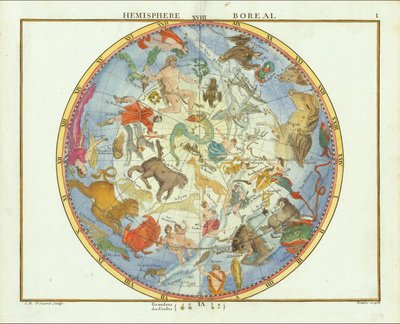 1776 - John Flamsteed - Nördliche Hemisphäre (beschnitten) von John Flamsteed