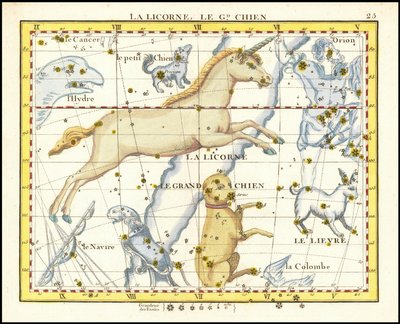 La Licorne, Le Gd. Chien (Monoceros & Canis Major) von John Flamsteed