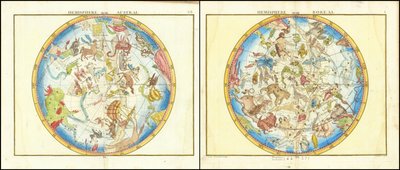 Hemisphäre Austral und Hemisphäre Boreal von John Flamsteed