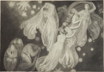 Engel geleiten eine Seele in den Himmel von John Flaxman