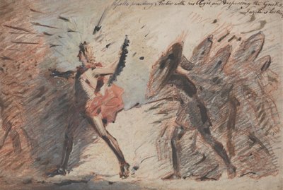 Apollo führt Hector mit seinem Aegis und zerstreut die Griechen, Fuselis Vorlesungen von John Flaxman