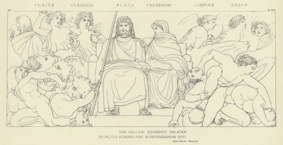 Furien, Cerberus, Pluto, Proserpina, Harpyien, Tod von John Flaxman