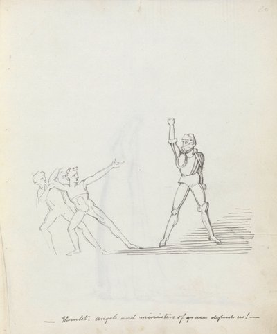 Hamlet. Engel und Diener der Gnade, verteidigt uns! von John Flaxman