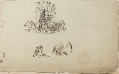 Studie von Neptun und Meereskreaturen (?) von John Flaxman