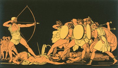 Odysseus tötet die Freier von John Flaxman