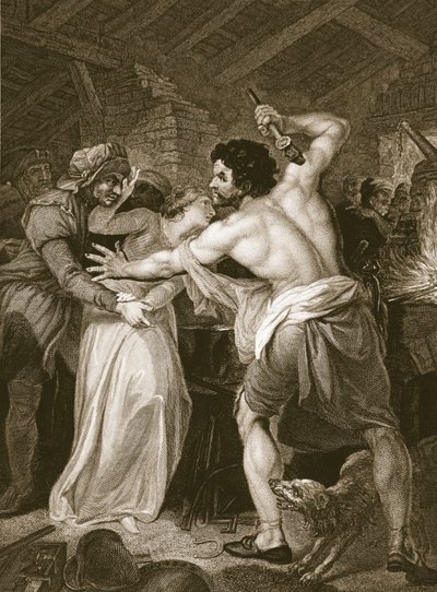 Der Mörder des Steuereintreibers von Wat Tyler, graviert von J. Hall, Illustration aus David Humes 