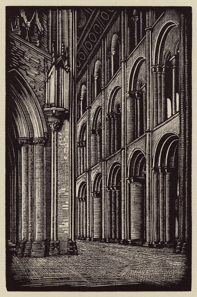 Ely Cathedral: Das Kirchenschiff nach Westen blickend von John Frederick Greenwood