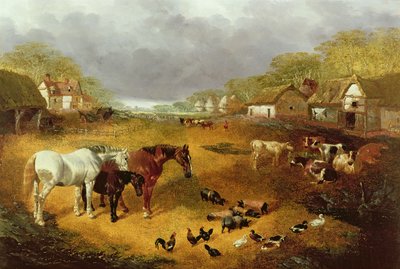 Ein Bauernhof im Frühling, 19. Jahrhundert von John Frederick Herring Senior