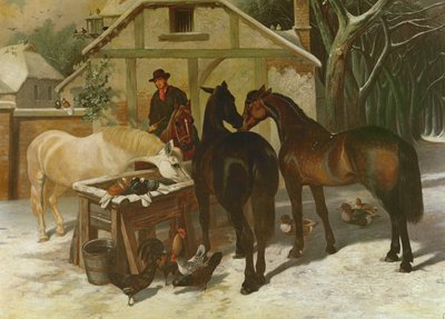 Am Wassertränke im Winter von John Frederick Herring Senior