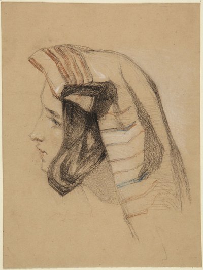 Kopf eines italienischen Mädchens von John Frederick Lewis