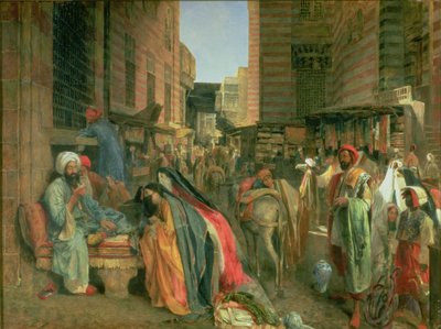 Die Straße und Moschee von Ghooreyah, Kairo von John Frederick Lewis