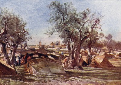 Beduinenlager außerhalb der Nordmauer von Jerusalem von John Fulleylove