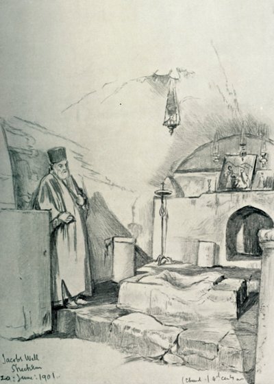 Jakobsbrunnen in Sichem Nablus, 1902 von John Fulleylove