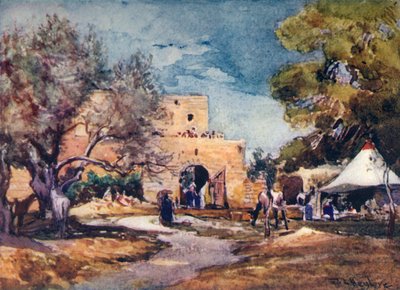 Mittelalterliches Gebäude außerhalb der Nordmauer von Jerusalem von John Fulleylove