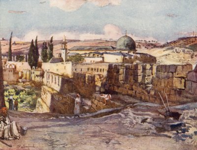 Die Moschee von El Aksa, von innen der Südwand von Jerusalem von John Fulleylove