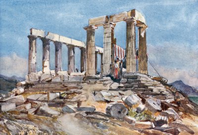 Der Tempel der Athena in Sunium von Norden von John Fulleylove