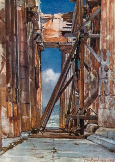 Das westliche Portikus des Parthenon von Süden von John Fulleylove