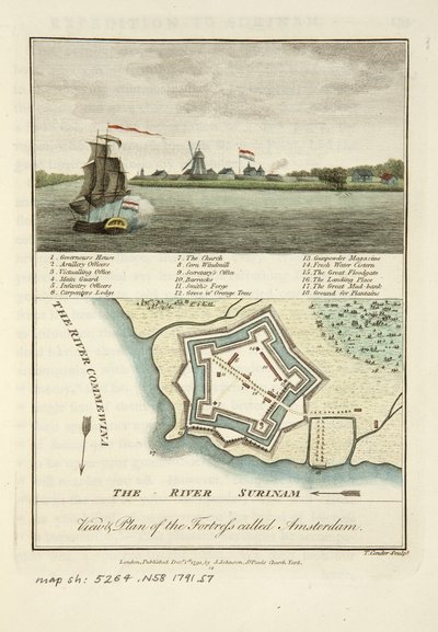 Ansichten und Plan der Festung namens Amsterdam von John Gabriel Stedman