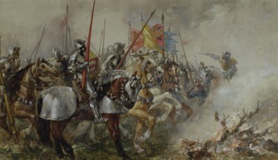 König Heinrich V. in der Schlacht von Azincourt, 1415 von John Gilbert