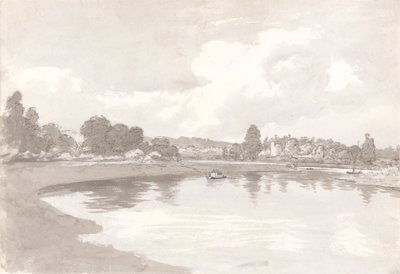 Auf dem Fluss Wye mit den Ruinen von Wilton Castle an einer Flussbiegung von John Glover