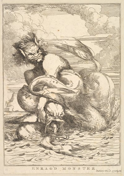 Wütendes Monster aus Fünfzehn Radierungen Sir Joshua Reynolds gewidmet, 8. Dezember 1778 von John Hamilton Mortimer