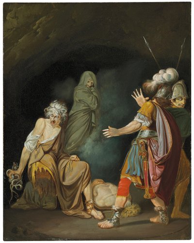 Sextus Pompeius konsultiert Erichtho vor der Schlacht von Pharsalia von John Hamilton Mortimer