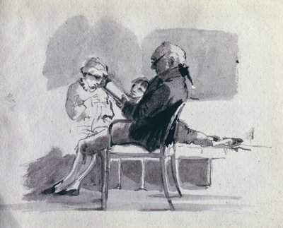 Ein Vater liest seinen Kindern vor von John Harden