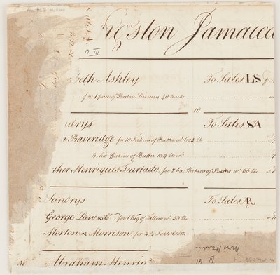 Tabulation über George Law von John Harden