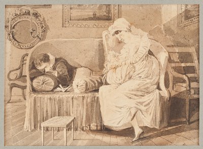 Drei auf einem Sofa, 1805 von John Harden
