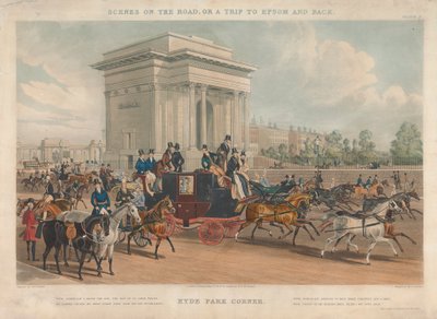 Szenen auf der Straße oder ein Ausflug nach Epsom und zurück, Hyde Park Corner von John Harris