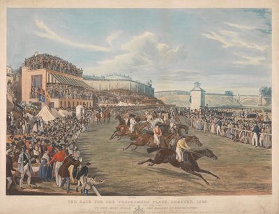 Das Rennen um die Handwerkerplatte, Chester, 1839 / Achtzehn starteten, nur drei platziert ... von John Harris