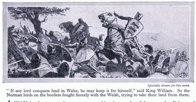 Wenn ein Lord Land in Wales erobert, darf er es für sich behalten, sagte König Wilhelm, ca. 1950 von John Harris Valda