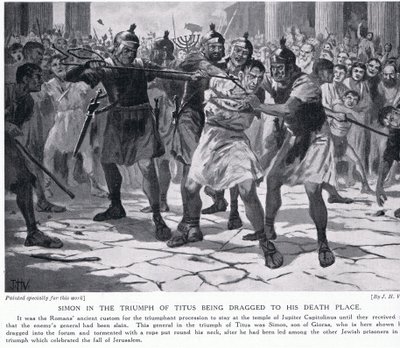 Simon im Triumph des Titus, der zu seinem Tod geschleppt wird von John Harris Valda