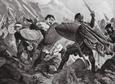 Zar Michael Shishman von Bulgarien, getötet in der Schlacht von Velbuzhd von John Harris Valda