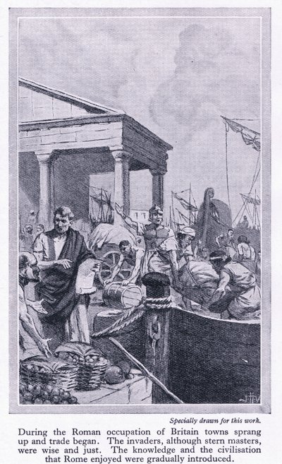Unter römischer Besatzung: Britanniens Städte entstanden und der Handel begann, ca. 1950 von John Harris Valda