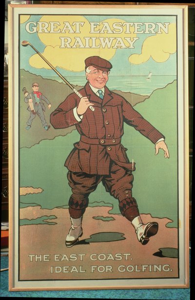 Die Ostküste: Ideal zum Golfen. Plakat für die Great Eastern Railway von John Hassall