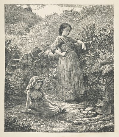 Tafel 16. Zwei junge Mädchen. Nature Pictures. Eine Serie von dreißig Originalillustrationen, auf Holz gezeichnet von J. H. Dell und graviert von R. Paterson. John Henry Dell von John Henry Dell