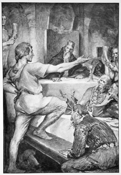 Beowulf antwortet hochmütig auf Hunferth, 1910 von John Henry Frederick Bacon