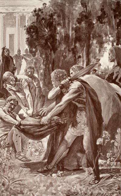 Brian ergreift die Schweinehaut, Illustration aus 