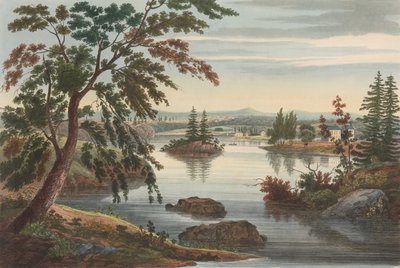 Ansicht in der Nähe von Fort Miller Nr. 10 später geändert zu Nr. 9 des Hudson River Portfolios, 1822 von John Hill